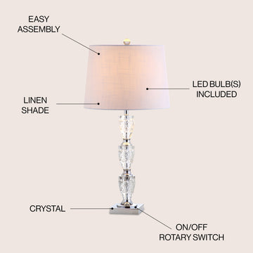 Ellie 28" Crystal LED Table Lamp - JONATHAN Y